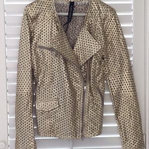Giorgio Brato absolutely stunning leather perforated gold jacket NWT wit…